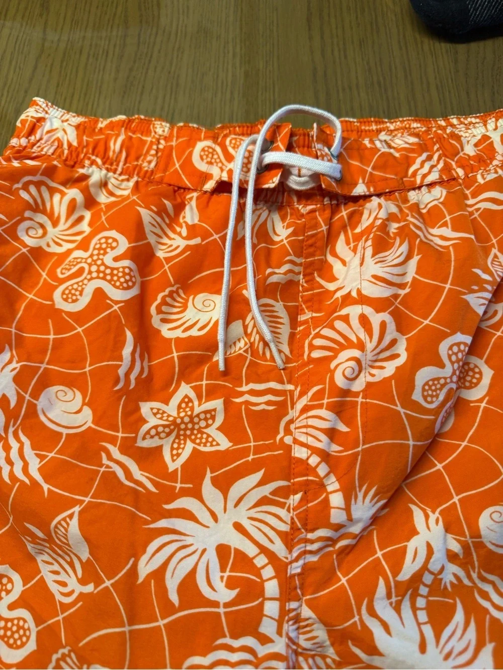 POLO SPORT Ralph Lauren Swim Trunks XL Orange Tropical Print Board Shorts VTG